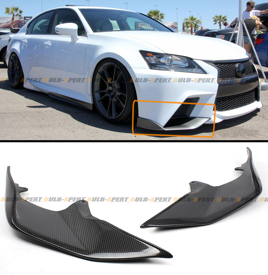 2 PC JDM CARBON FIBER FRONT BUMPER SPLITTERS LIP FOR 201315 LEXUS