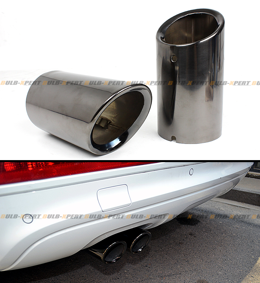 Titanium Black Chrome Slip On Steel Muffler Exhaust Tips