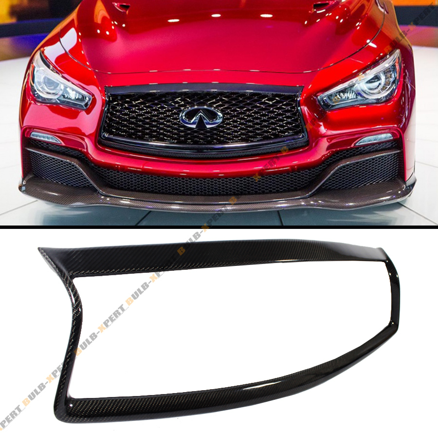 FOR20142016 INFINITI Q50 S CARBON FIBER FRONT GRILL OUTLINE TRIM COVER OVERLAY eBay