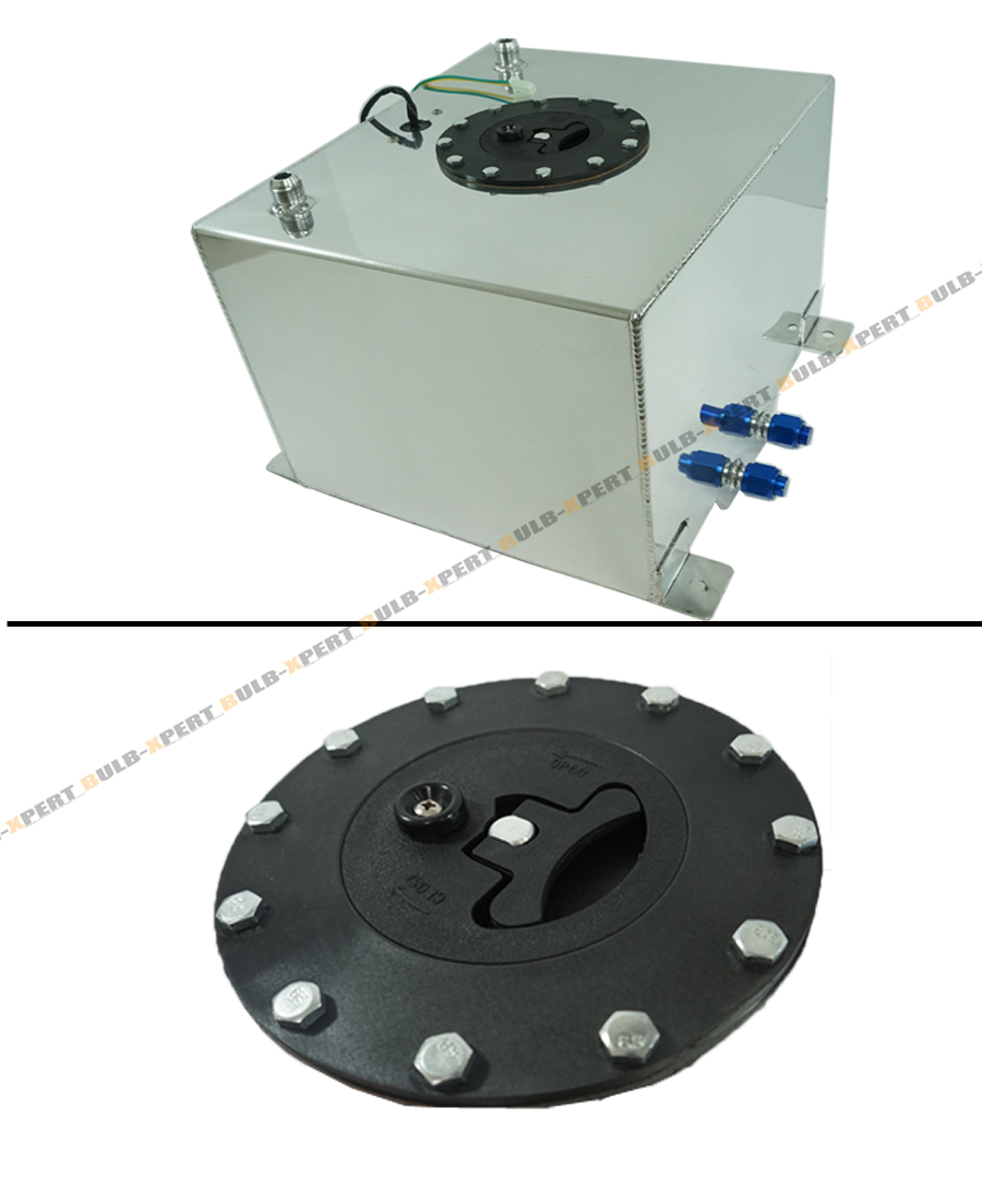 5 GALLON 19 LITER POLISHED ALUMINUM HOT ROD FUEL CELL GAS TANK W/ LEVEL