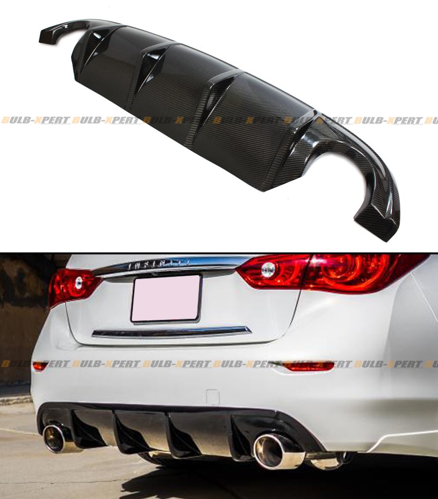 GLOSSY CARBON FIBER S STYLE REAR BUMPER DIFFUSER BODY KIT LIP FOR