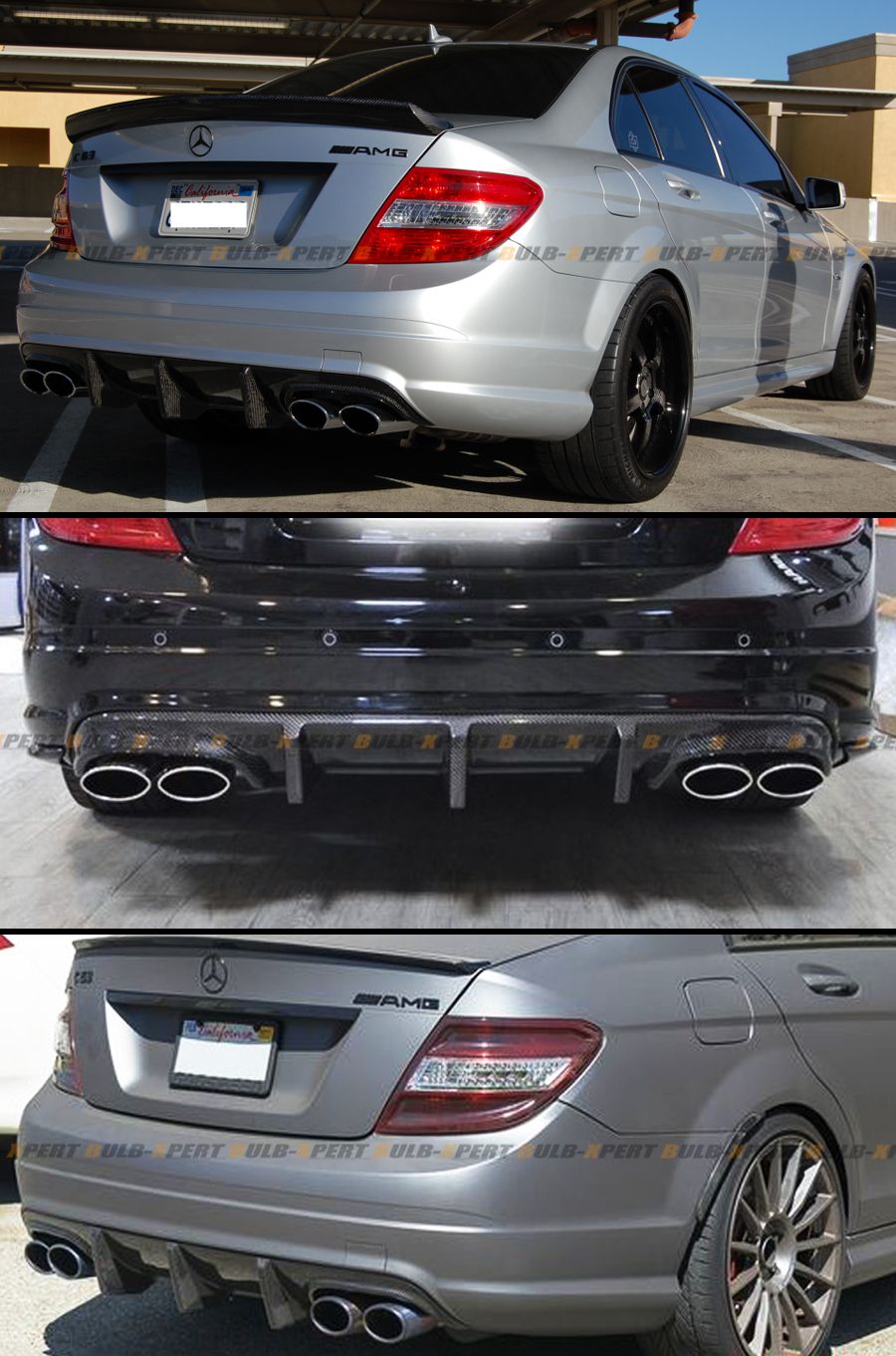 0811 MERCEDESBENZ W204 C300 C350 AMG BIG FIN CARBON FIBER REAR BUMPER