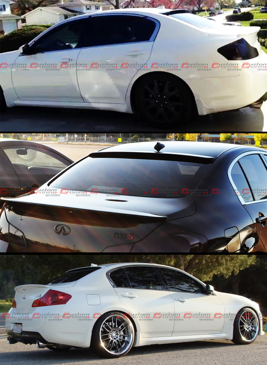 BLACK PRIMER JDM VIP REAR ROOF WINDOW SPOILER FITS FOR 200715 G35 G37