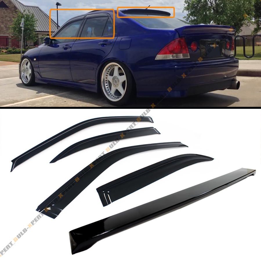 FOR 200105 LEXUS IS300 GLOSSY BLACK REAR ROOF SPOILER WING+ WINDOW