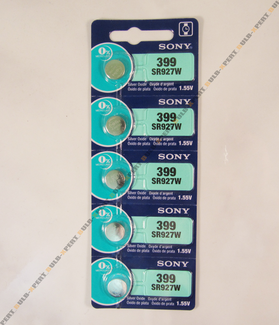 BRAND NEW 5 PCS SONY 399 SR927W BUTTON COIN CELL WATCH BATTERIES VALUE ...