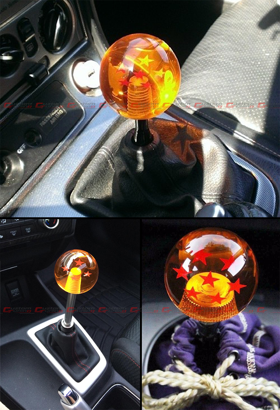 M10 X 1.5 THREAD ROUND ACRYLIC DRAGON BALL Z 4 STARS MANUAL SHIFTER