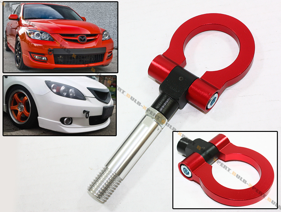 RED JDM FOLDING SCREW ON TYPE FRONT/REAR TOW HOOK FOR ...