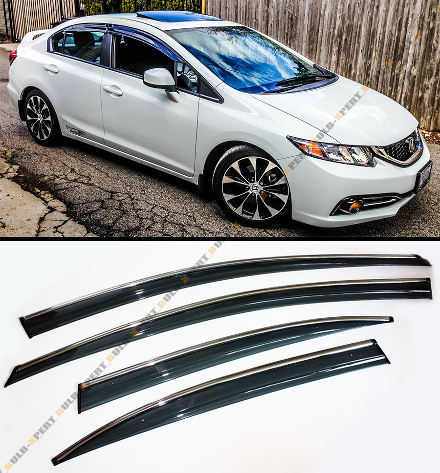 1215 9TH GEN CIVIC FB SI SEDAN MUG SMOKED WINDOW VISOR SHADE W/ CLIPS