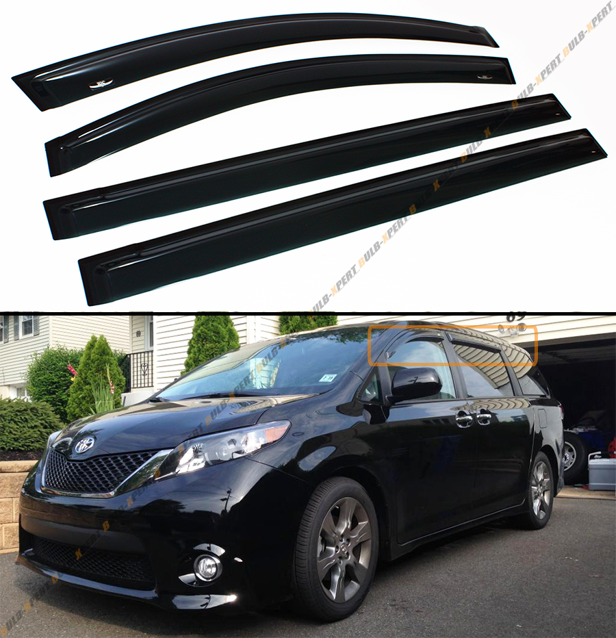 HIC 20112015 TOYOTA SIENNA JDM SMOKE TINTED WINDOW VISOR RAIN/SUN