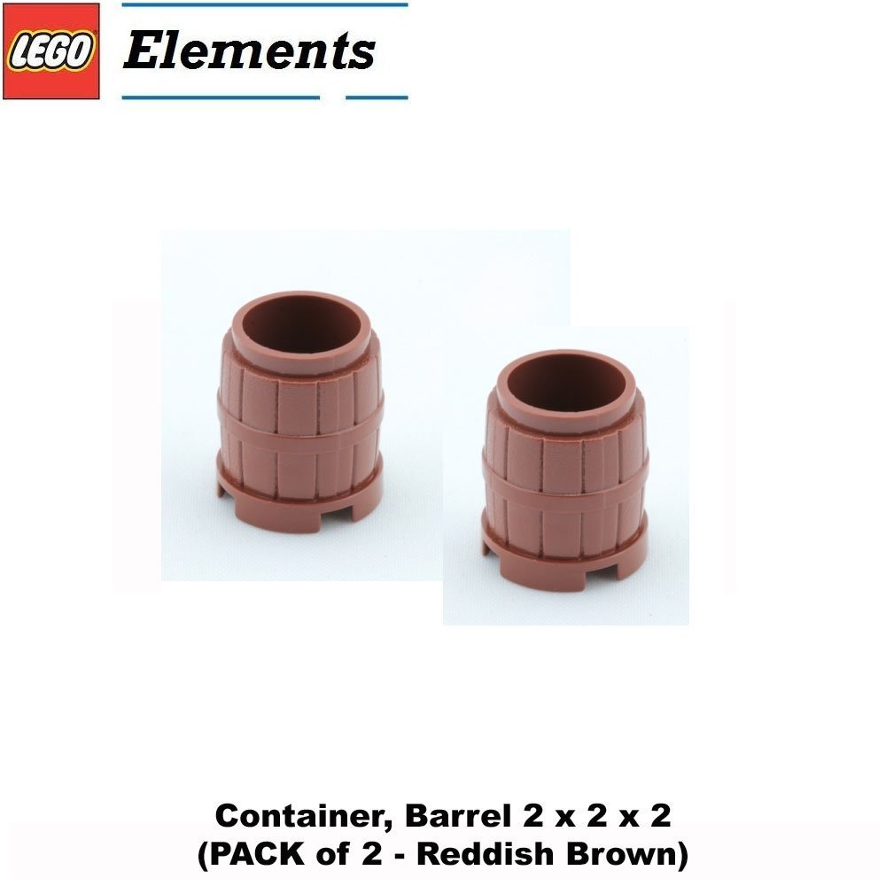 parts: container, barrel 2 x 2 x 2 (pack of 2 - reddish brown)