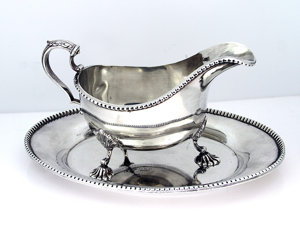 & co english sterling adie & co hallmarks large gravy boat &