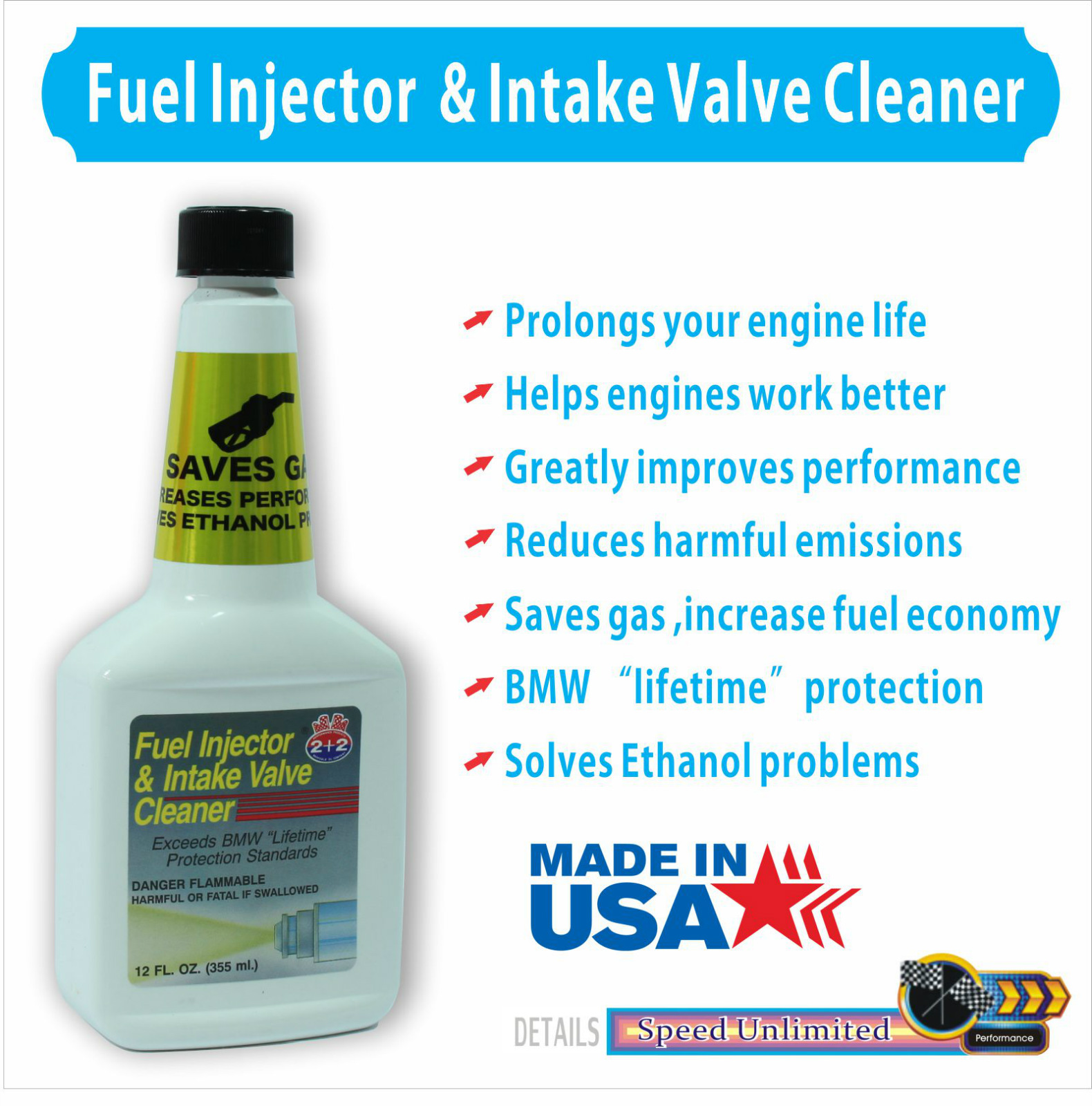 Premium Quality Fuel Injector & Intake Valve Cleaner Engine Protection