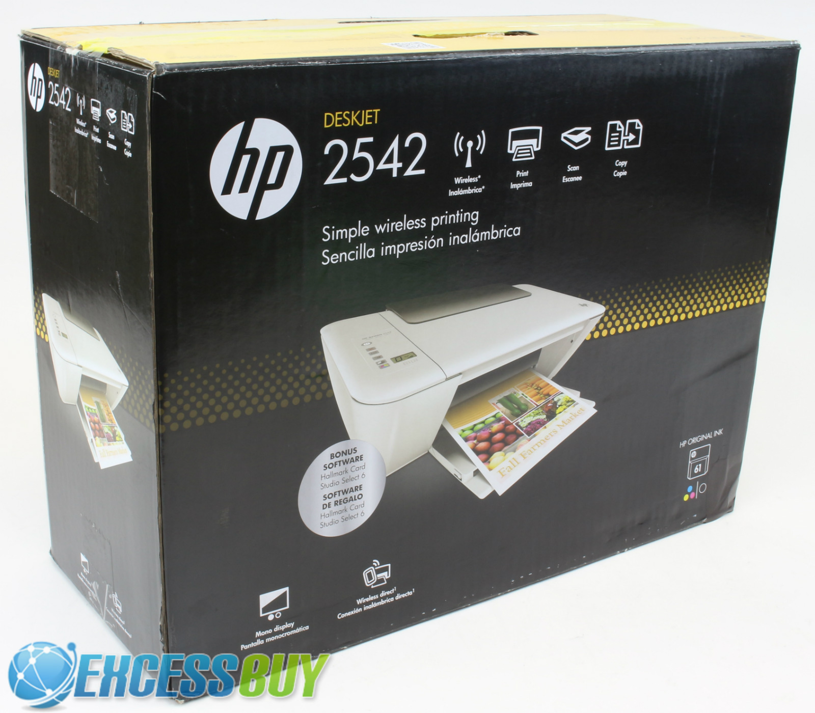Hp Printer Deskjet 2542 All In One Wireless Eprint Copy Scan Wifi Ebay