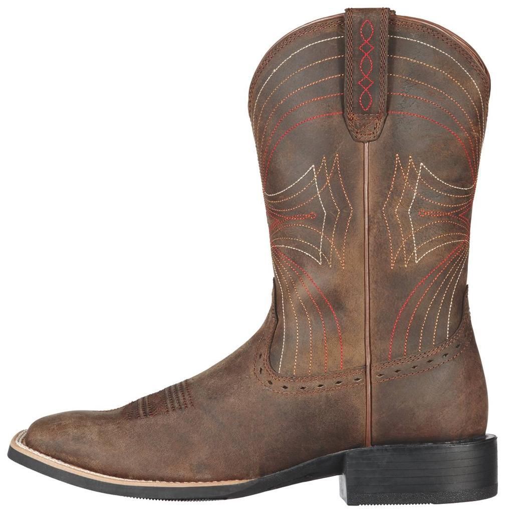 Ariat Western Cowboy Mens Sport Distressed Brown Wide Square Toe Boots