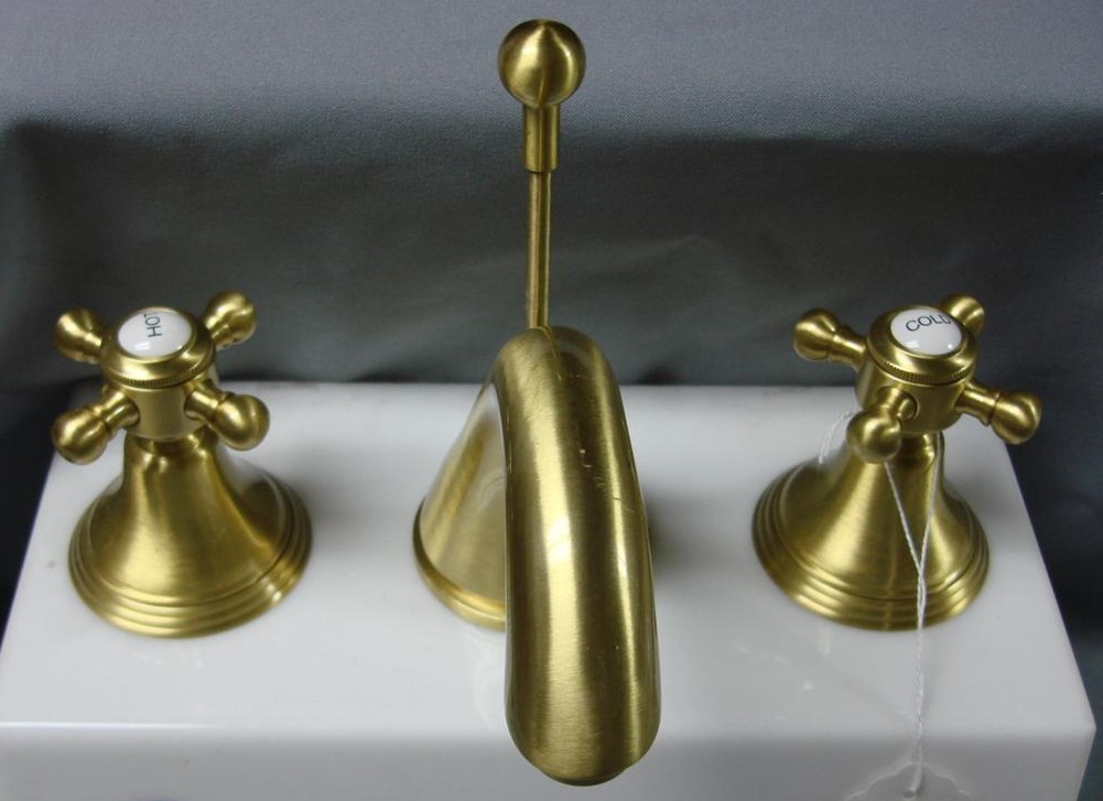 satin brass bathroom sink faucet
