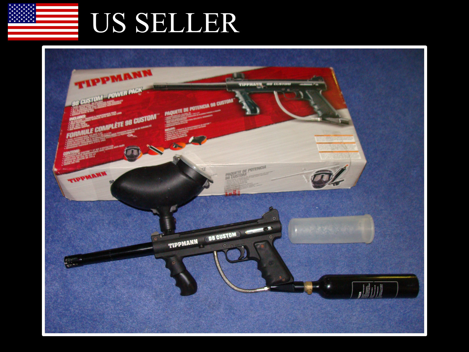 Tippmann 98 Custom Paintball Marker package w/ tank, hopper & barrel eBay