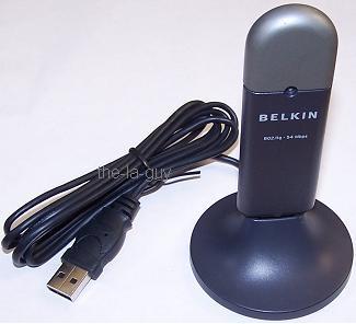 The Wireless G USB Network Adapter easily connects your USB-equipped desktop or notebook computer to your wireless network for Internet and file sharing.