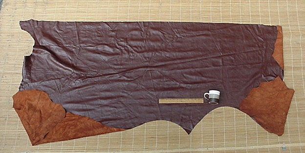 A-1 UPHOLSTERY LEATHER DARK RUSSET BROWN 19 SF #U563