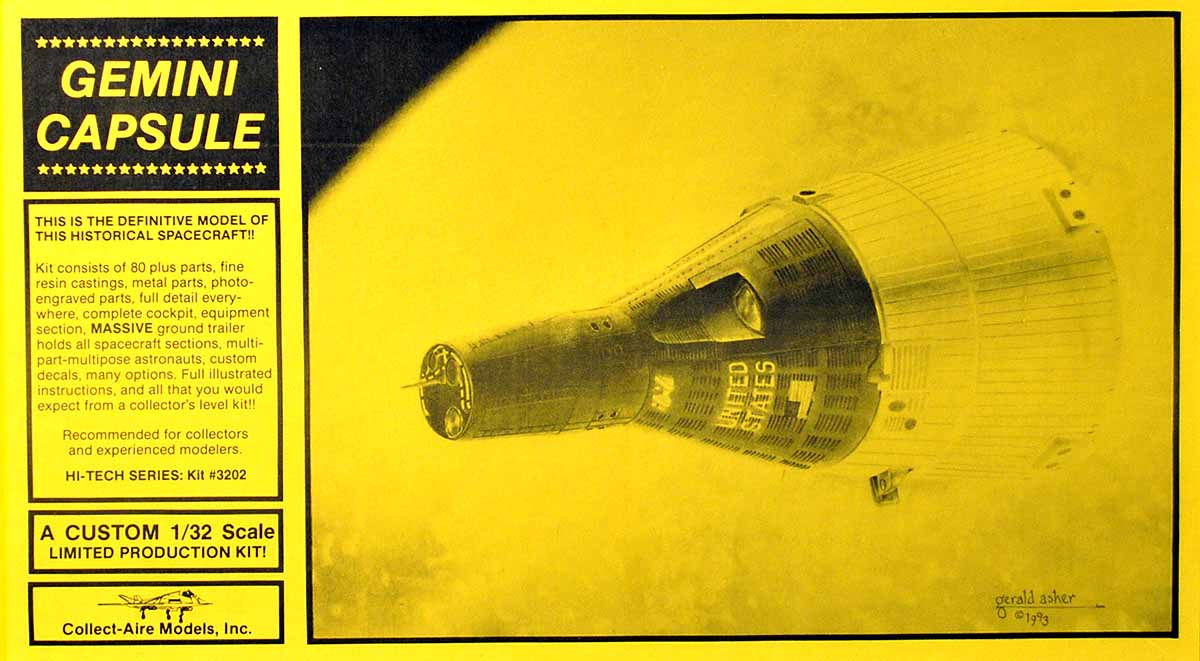 CollectAire 1/32 GEMINI CAPSULE w/TRAILER & ASTRONAUTS Resin Model Kit