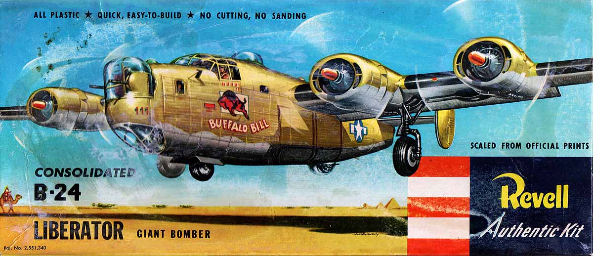 1950s Revell H218 1/92 B24 LIBERATOR Buffalo Bill PreS Model Kit