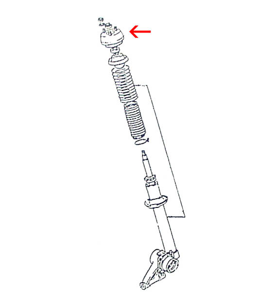 Genuine Datsun Rear Strut Mount / Insulator Set, 240Z, 260Z 197074, NEW