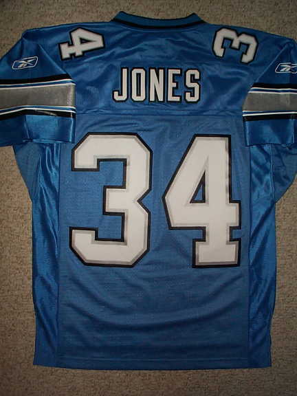 STITCHED Detroit Lions KEVIN JONES nfl SEWN Jersey XL