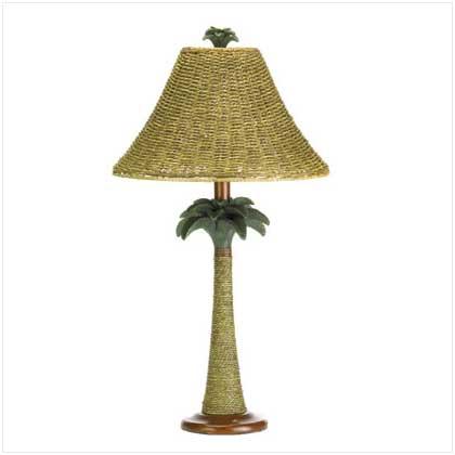 TABLE LAMPS:2 NEW RATTAN PALM TREE LAMPS-$139.95