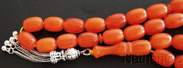 PRAYER BEADS KOMBOLOI TESBIH VINTAGE ORANGE MISKETA 