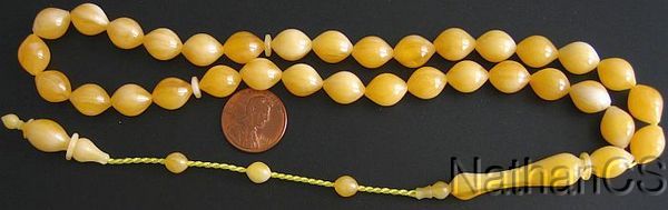 PRAYER BEADS SUPHA TESBIH 33 TURKISH BUTTERSCOTCH AMBER