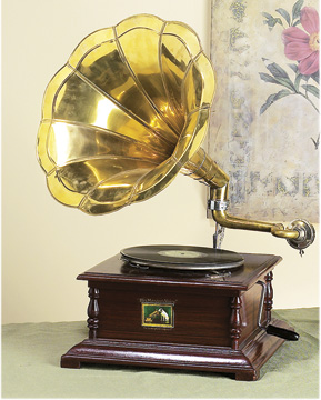 Brass Horn Gramophone Phonograph Working 27" Ht