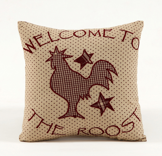 Cheston The Welcome Rooster Pillow 10" X 10"