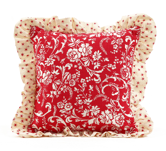 Albemarle Red Ruffle Pillow 10" X 10"