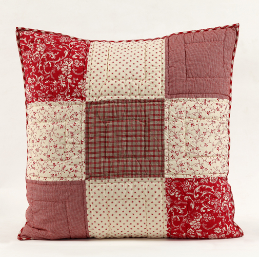 Albemarle Cotton Euro Patch Fabric Sham Pillow 26"x 26"