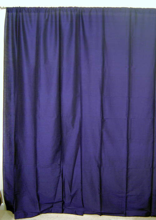 Set/2 Blue Dupioni Silk Lined Drapes Curtains 45"x96"L