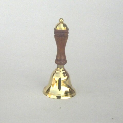 6" Tall Brass Bell With Wood charming Sound New Sale
