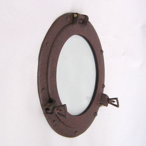 Port Hole  Mirror 12" Rust Ship Nautical Decor