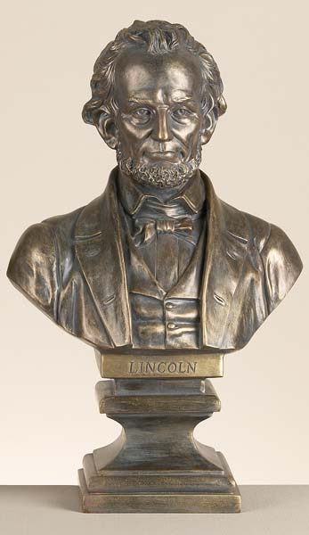 Abrahm Lincoln 18" Bronze Look Bust Statue Sclupture