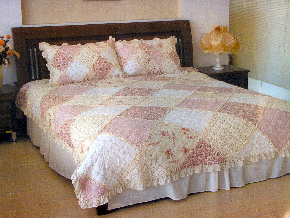 Ruffle English Rose Quilt 2 Shams Only
