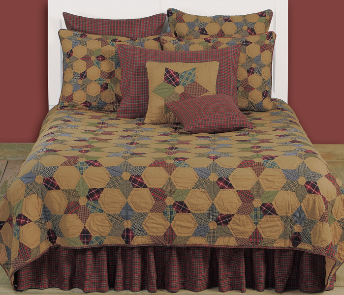 TEA STAR Quilt Matching Standard Sham - 2  Shams Only