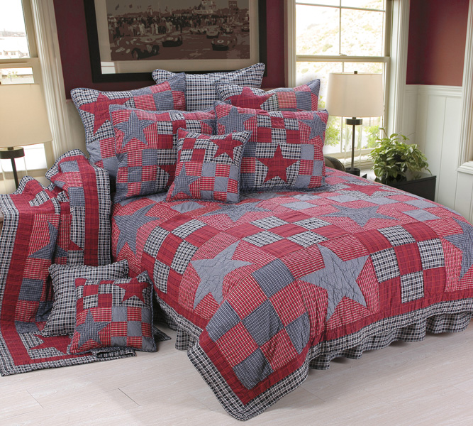 Midnight Sky Quilt Matching Quilted Pillows 16" x 16"