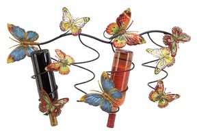 13855 - Butterfly Metal Wall Wine Rack Art Decor Sculpture