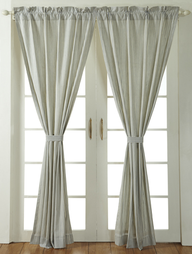 Serenity Blue Stripe Curtains Set/2 Panels Each 40"x84"