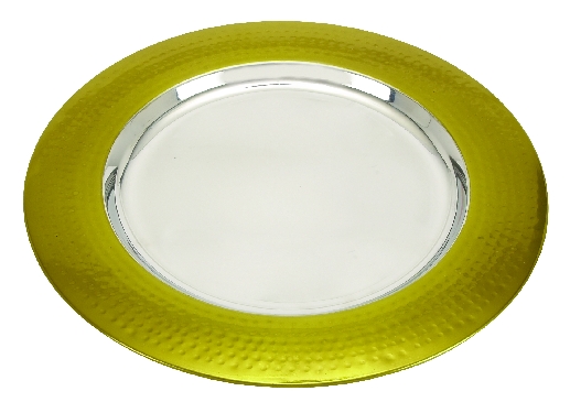 Lot/ 18 Olive Steel Charger Plates 12"