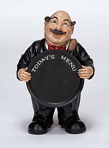 P/R WAITER WITH CHLK BOARD 12"H,8"W