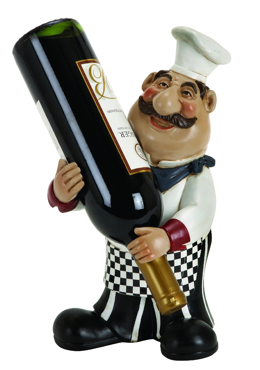 Chef Figurine Wine Bottle Holder 12"x7".