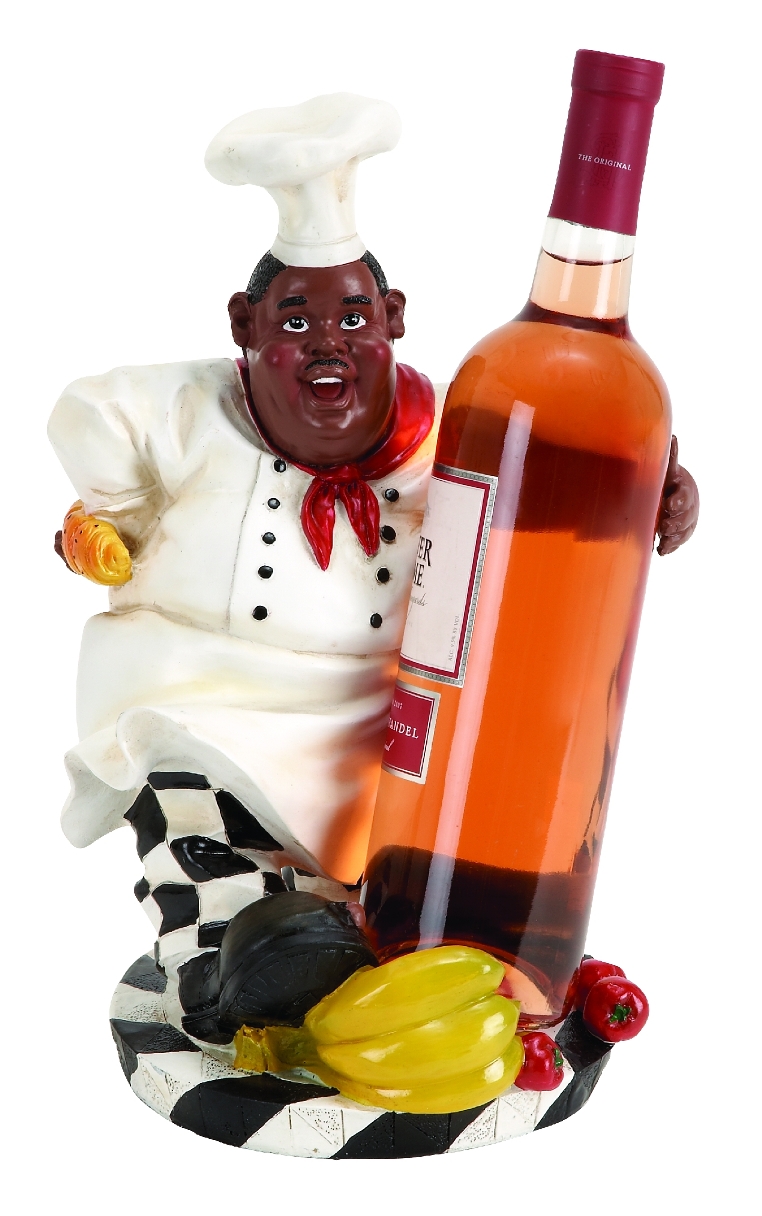 Black Chef Waiter Wine Bottle Holder eBay