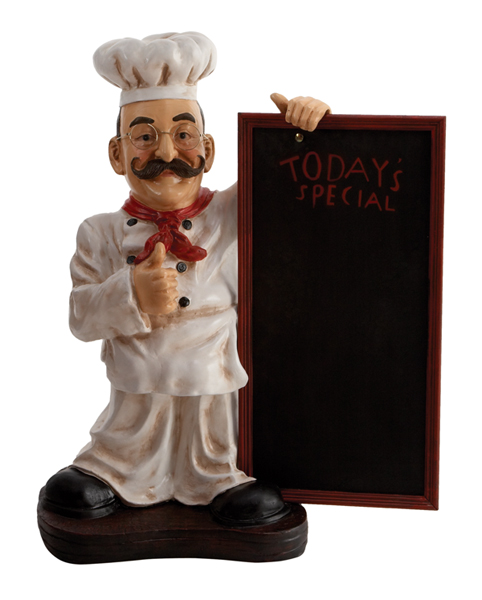 25" French Fat Chef With Chalk Board Menu Sign Board
