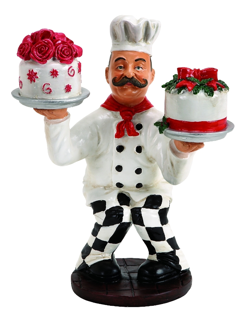 Chef Holding Cake Platter 12"Hx9"W.