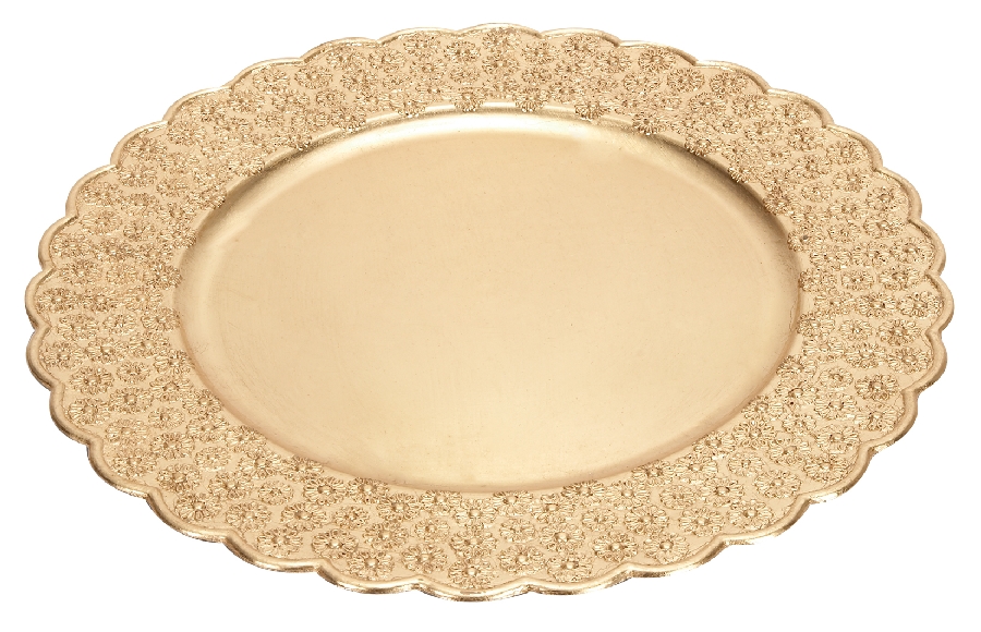 Melamine Lot of 24  Gold Charger 13" Dia