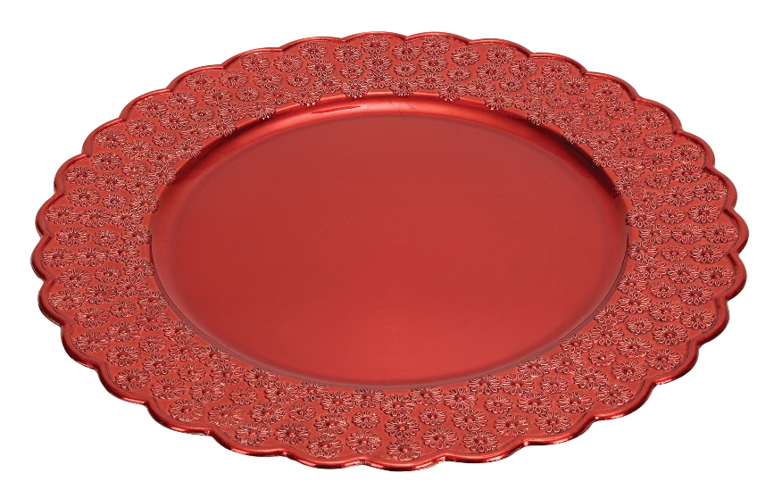 Melamine Lot of 24  Red Charger 13" Dia